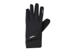 Black sports glove with 'GEL' and 'CRIVIT' text, featuring a textured palm area.