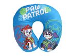 Blue U-shaped neck pillow with two cartoon dogs and the text 'PAW PATROL'.
