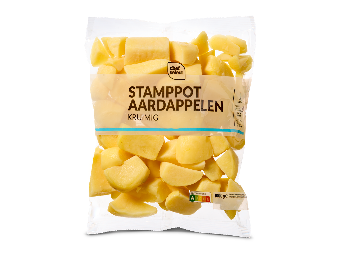 Chef Select: aardappelblokjes voor stamppot, 1000g.