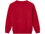 Red crew neck sweatshirt.