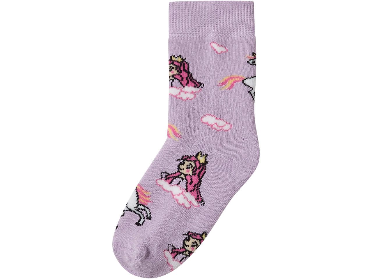 Lillad sokid ükssarvikute ja pilvedega.