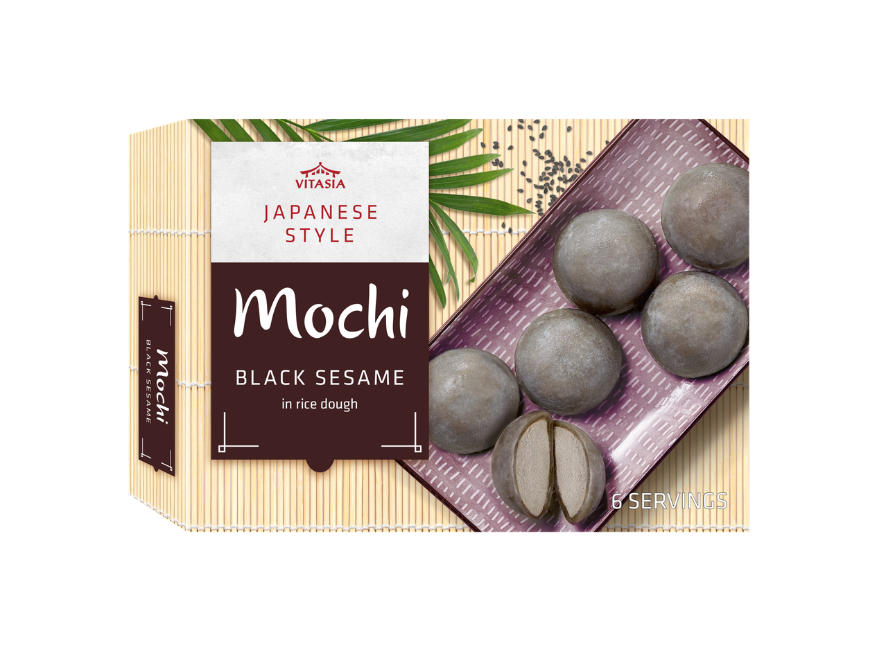 Vitasia Japanse stijl mochi met zwarte sesam.