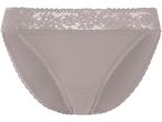 Slip da donna color tortora con bordo in pizzo floreale.