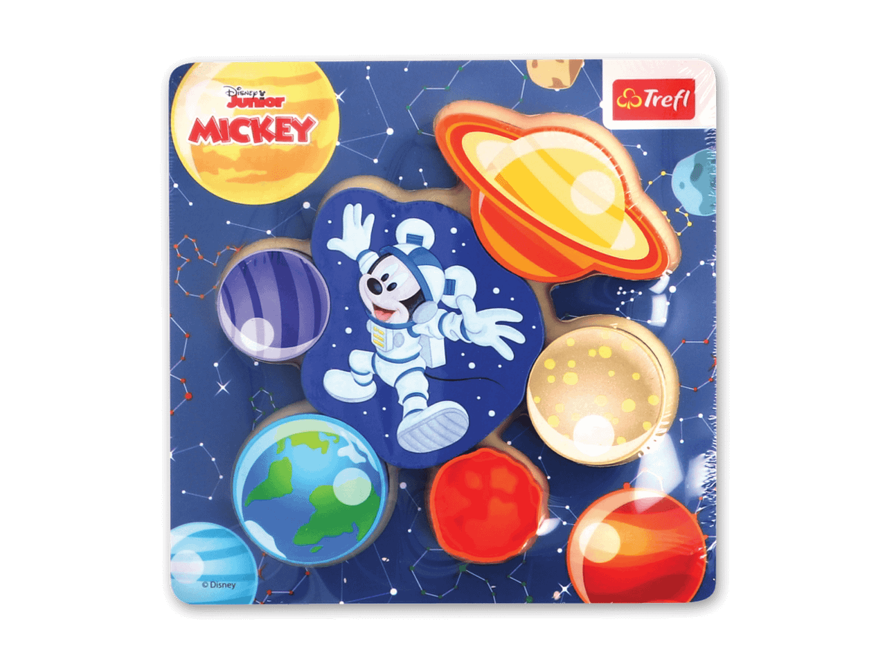Disney Junior Mickey Maus Holzpuzzle mit Planetenmotiven von Trefl.