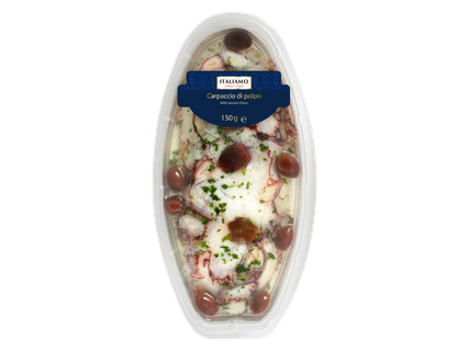 Aštuonkojo griežinėliai su marinuotomis alyvuogėmis