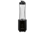 Um liquidificador SilverCrest preto com um copo transparente.