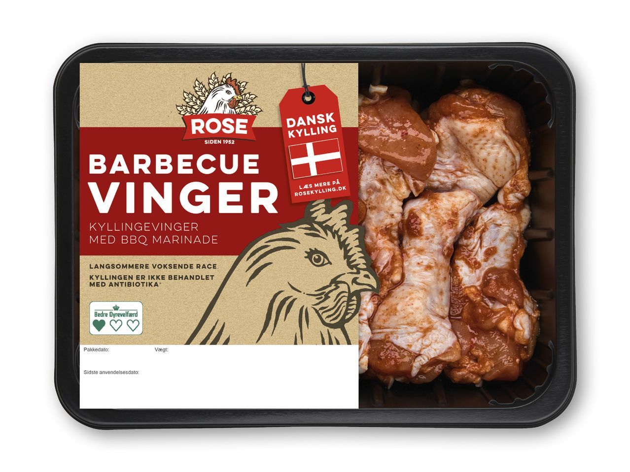 Rose Barbecue Vinger kyllingeprodukt med BBQ marinade.