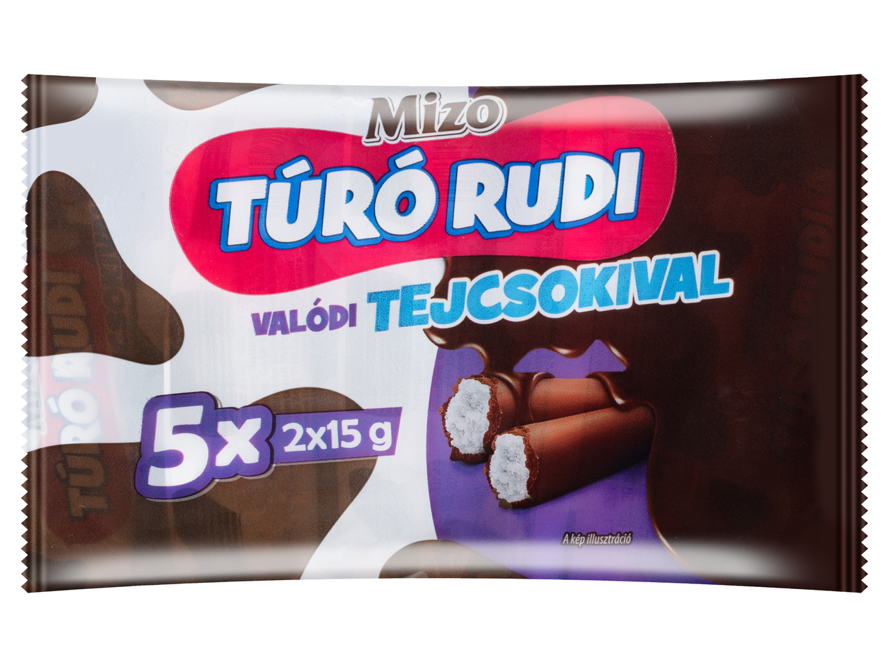 Mizo Túró Rudi multipack 5x2x15g-os csokoládéval bevont túródesszerttel.