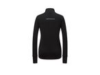 Crivit women's black long-sleeved running top with reflective strip, back view