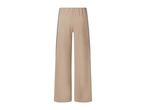 Women's beige wide-leg trousers with side stripes
