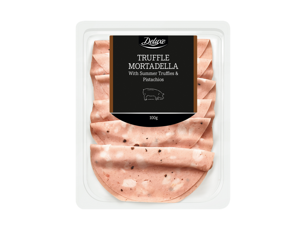 „Deluxe“ mortadela su vasarinėmis trumomis ir pistacijomis.