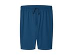 Blå sportsshorts med elastisk talje og snøre.