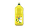 En gul flaske W5 opvaskemiddel med citronduft, 3L.