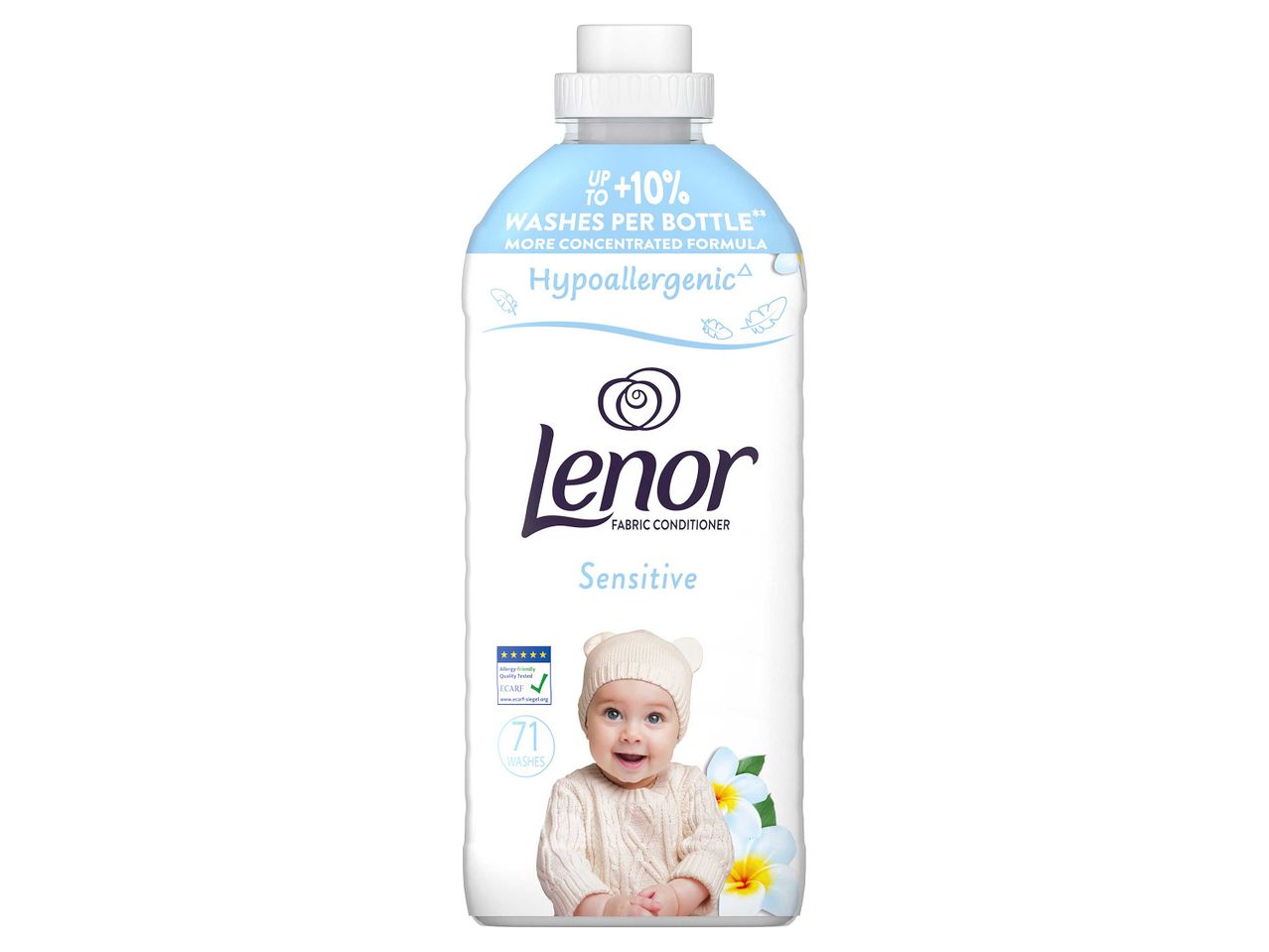 Lenor Sensitive öblítő, hipoallergén, babáknak is alkalmas.