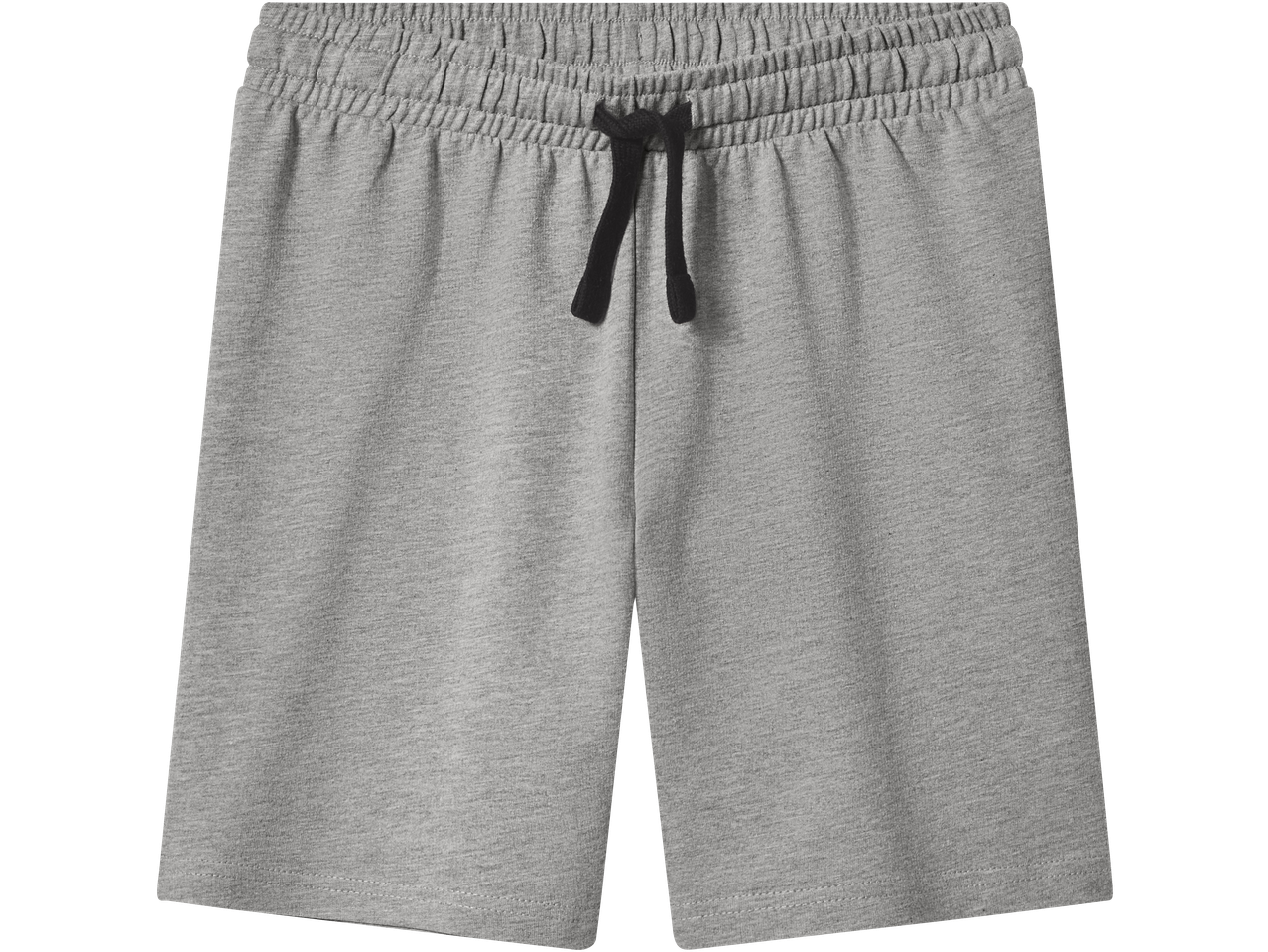 Sive dječje kratke hlače od žerseja s crnom vezicom.