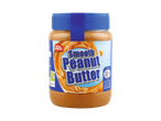 A jar of Mister Choc Smooth Peanut Butter with nutritional information.