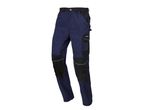 PARKSIDE PERFORMANCE® work trousers in navy blue with black reinforced knee pads and pockets.