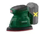 Cordless detail sander shown without the required battery pack.