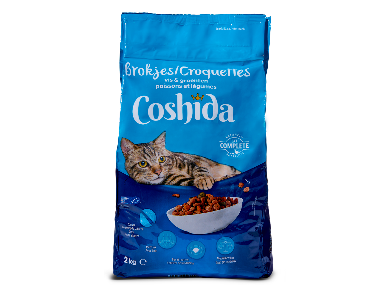 Zak Coshida kattenvoer met vis en groenten (2kg).