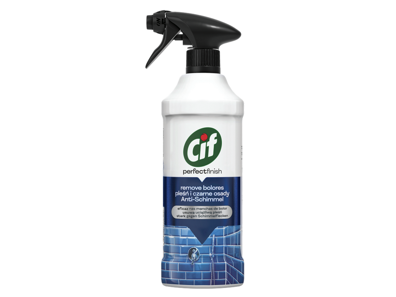 Spray de limpeza para remover bolores e depósitos pretos, com efeito anti-bolor.