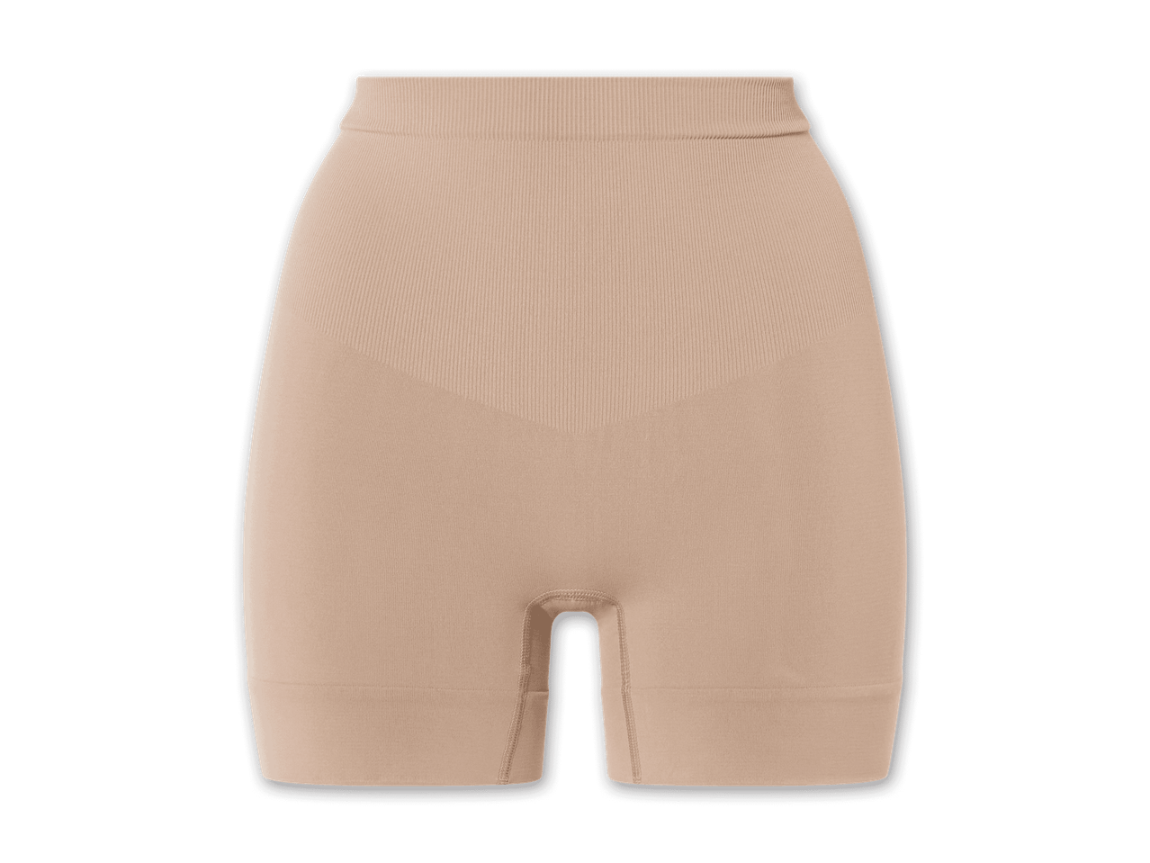 Beigefarbene Shapewear-Shorts.