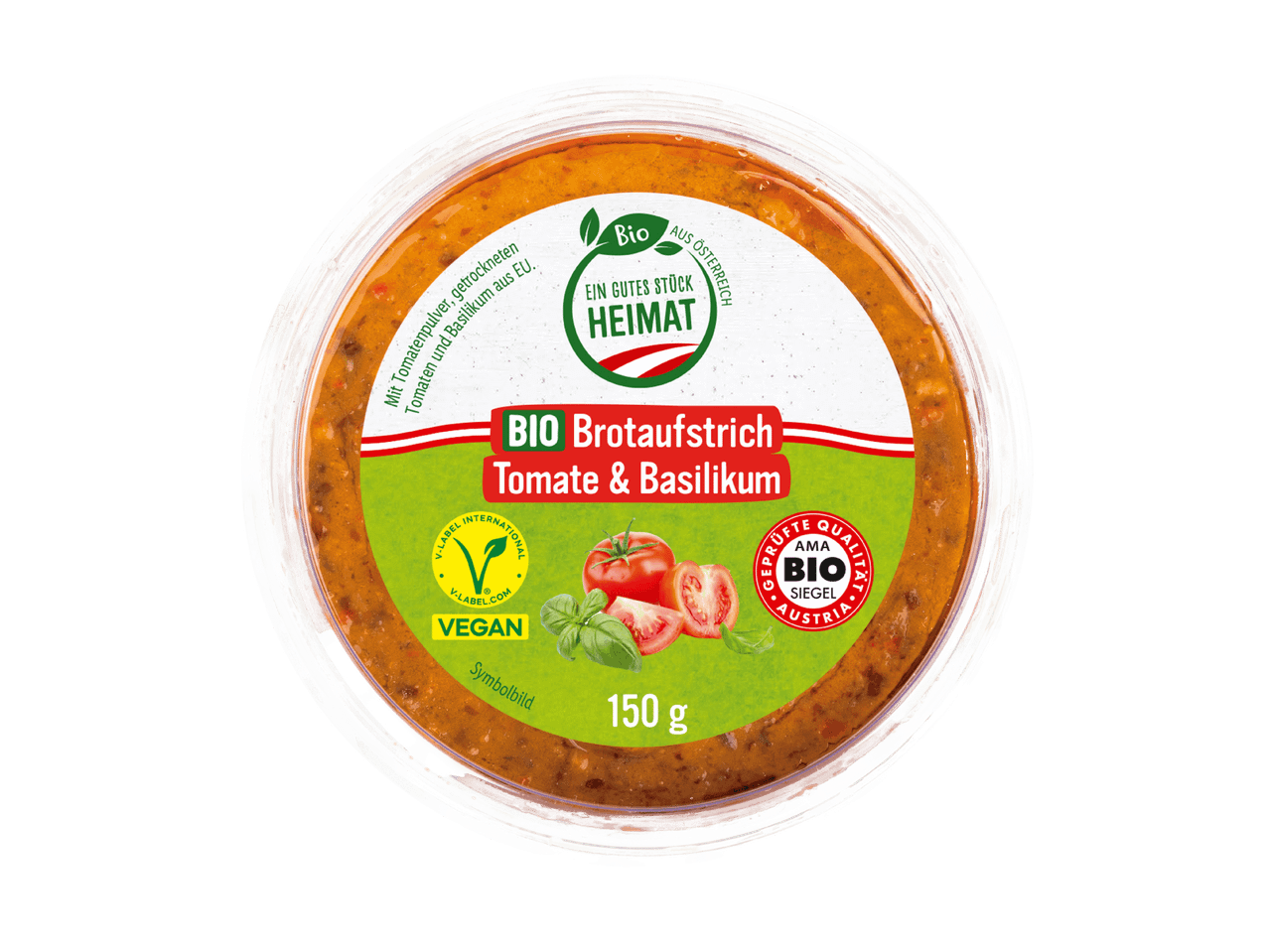 Bio Tomaten-Basilikum Brotaufstrich von Allos.