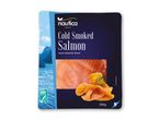 Nautica koldrøget laks (200g), håndsaltet og skåret.