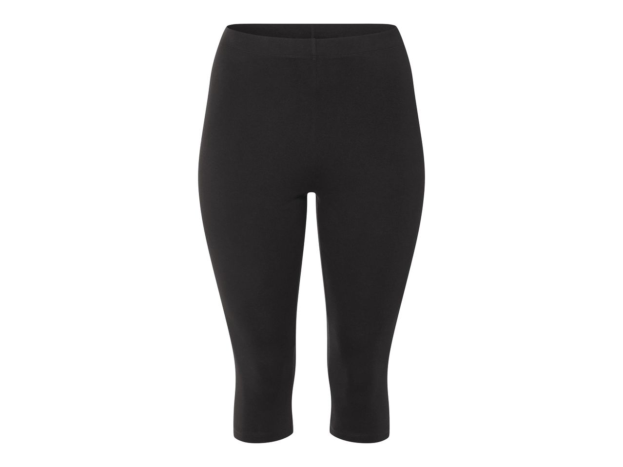 Fekete, 3/4-es hosszúságú leggings.