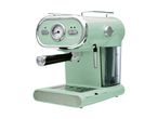 Mintgrøn SilverCrest espressomaskine i retrostil med kromdetaljer.
