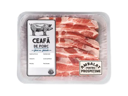 Ceafă de porc, fără os, feliată