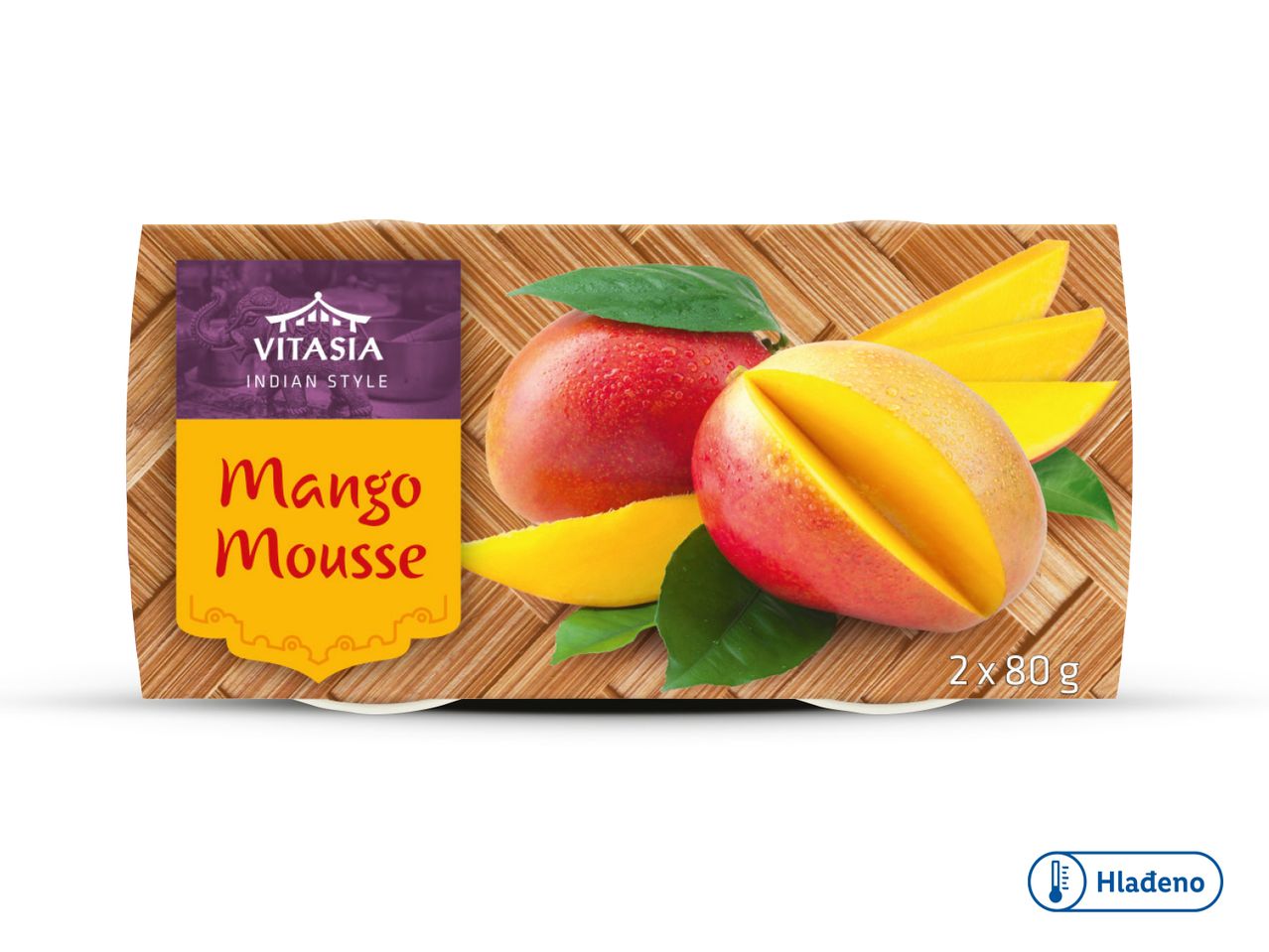 Vitasia indijski stil mango mousse, 2 x 80g.