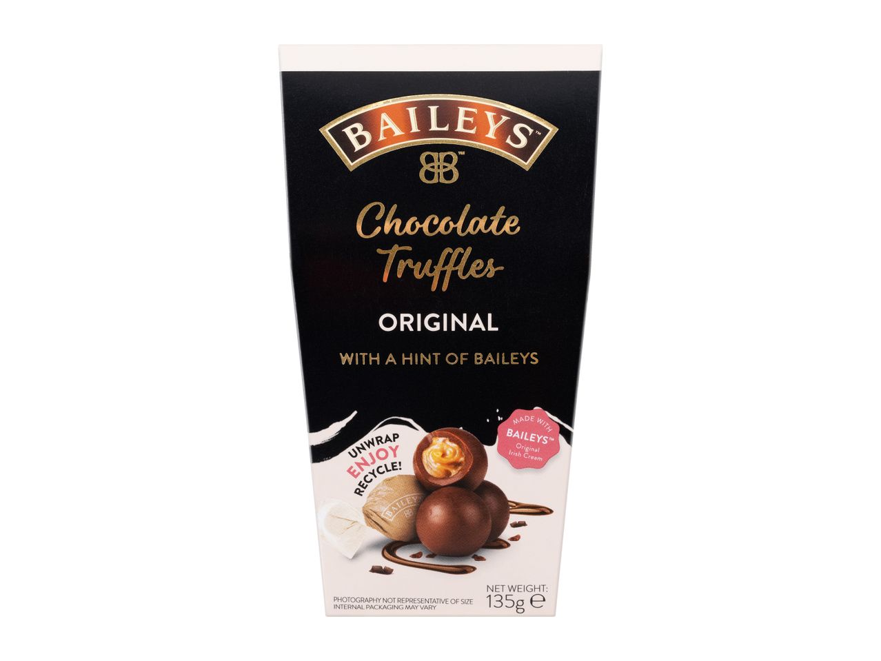 Box of chocolate truffles with original Irish cream flavor, 135g