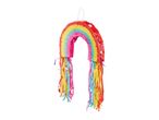 Rainbow-shaped piñata.