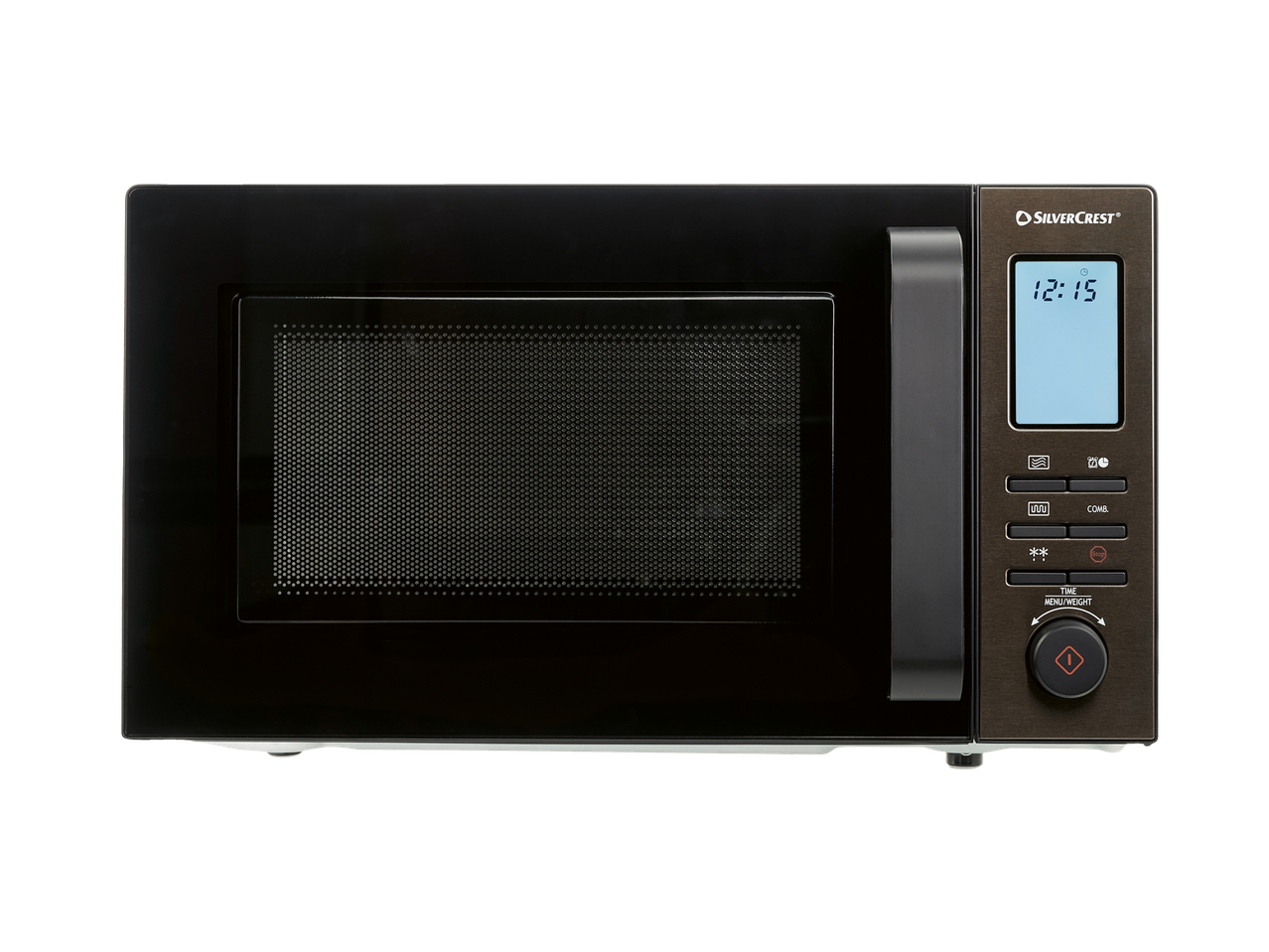 Crna SilverCrest mikrotalasna pećnica sa digitalnim ekranom i dugmadima