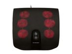 A black foot massager with red illuminated massage nodes and control panel.