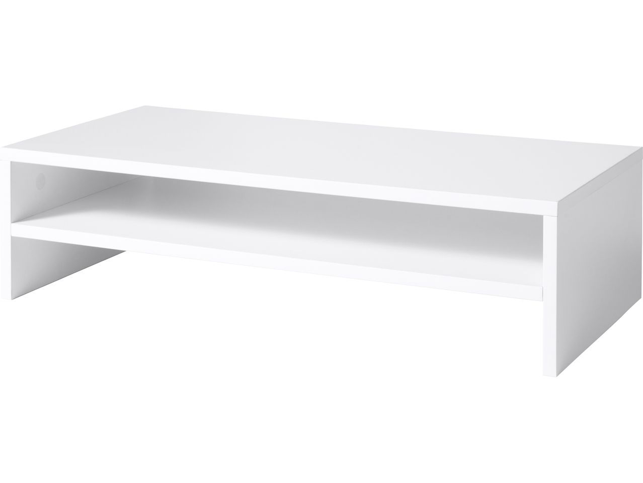 White two-tiered shelf unit.