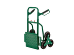 Cărucior de transport PARKSIDE pentru scări, verde, cu roți triple și platformă pliabilă.