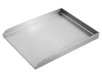 GRILLMEISTER Plancha-Platte: chapa de aço inoxidável com bordas elevadas.