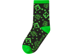 Minecraft vaikiškos kojinės su juodais ir žaliais Creeper motyvais