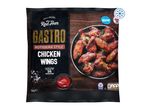 Frozen rotisserie-style chicken wings with a side of sauce, cooks from frozen in 35 minutes.