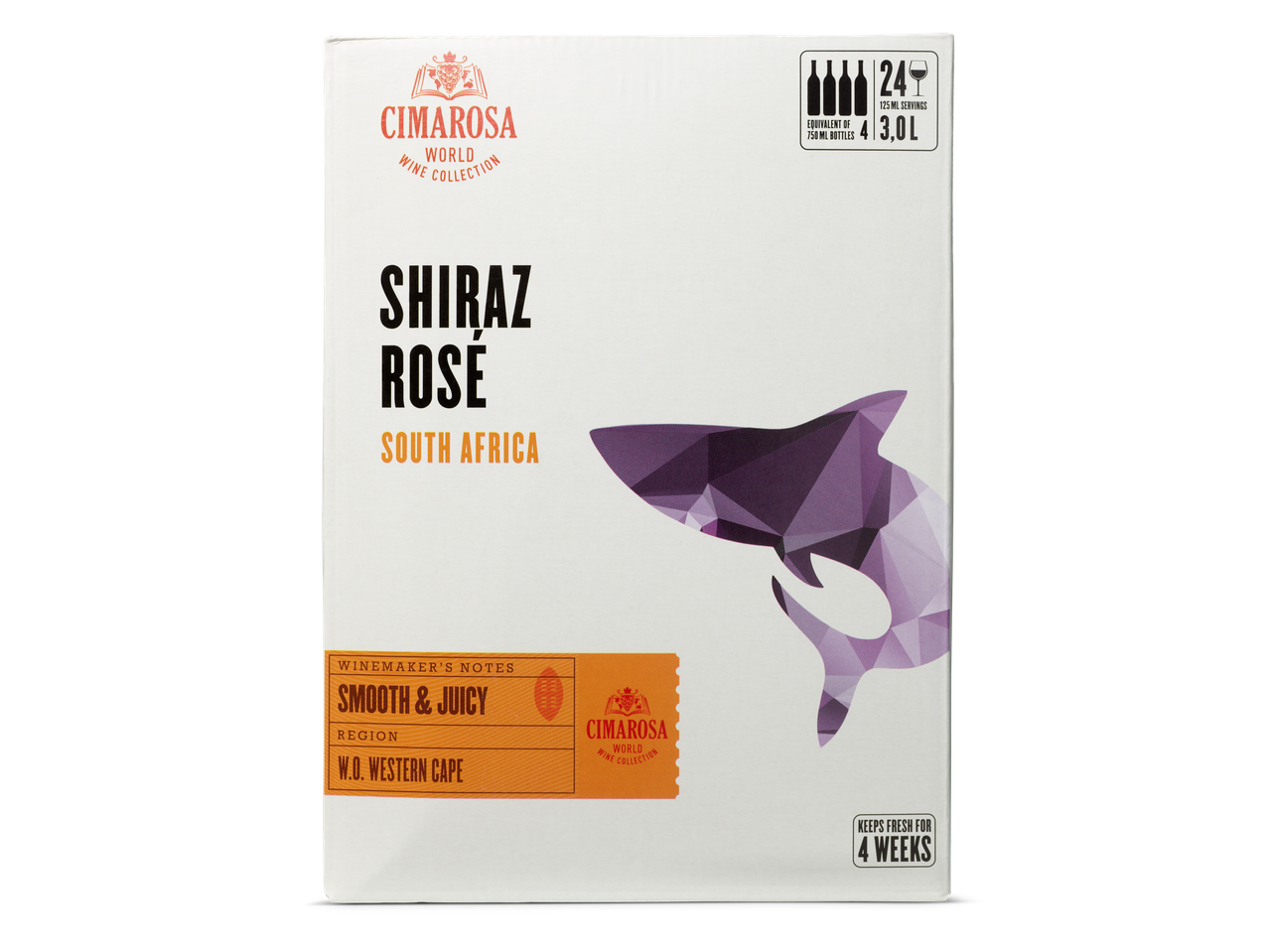 Cimarosa Shiraz Rosé, Zuid-Afrika: 3 liter doos