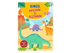 Dinós kifestő és fejtörő gyerekkönyv, több mint 30 matricával.