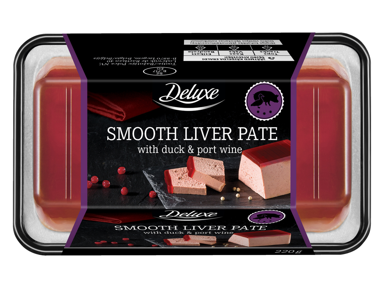 Deluxe zosu aknu pastēte ar pīli un portu.