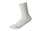 A single white crew sock shown from the side against a white background