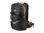 A black Crivit hiking backpack with orange accents is shown against a white background.