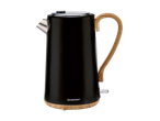 SILVERCREST® KITCHEN TOOLS black kettle with a wooden handle and base.