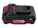 X20V TEAM battery charger, black and red.