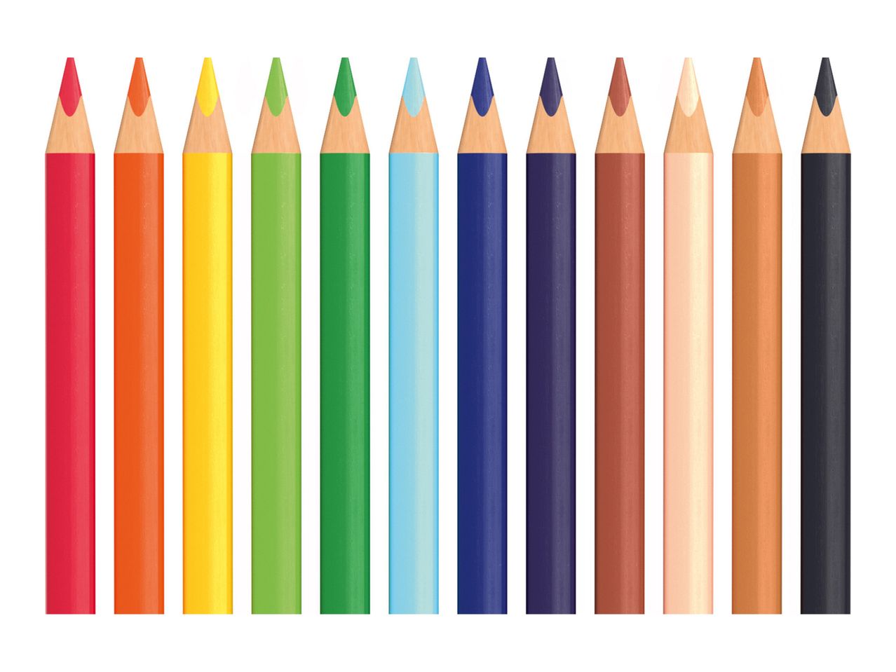 Colored pencils in various shades.