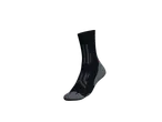 Black hiking socks with grey accents.
