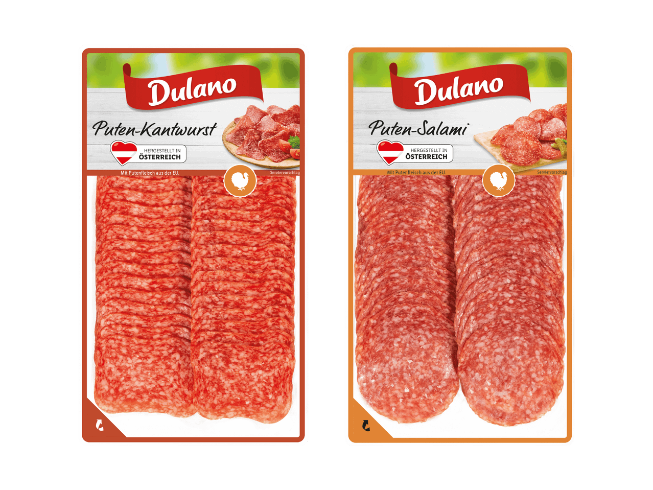 Zwei Packungen DuDarno Pfefferbeißer Salami.